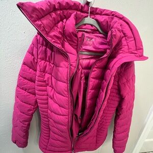 DKNY Fuchsia Quilted Puffer Jacket